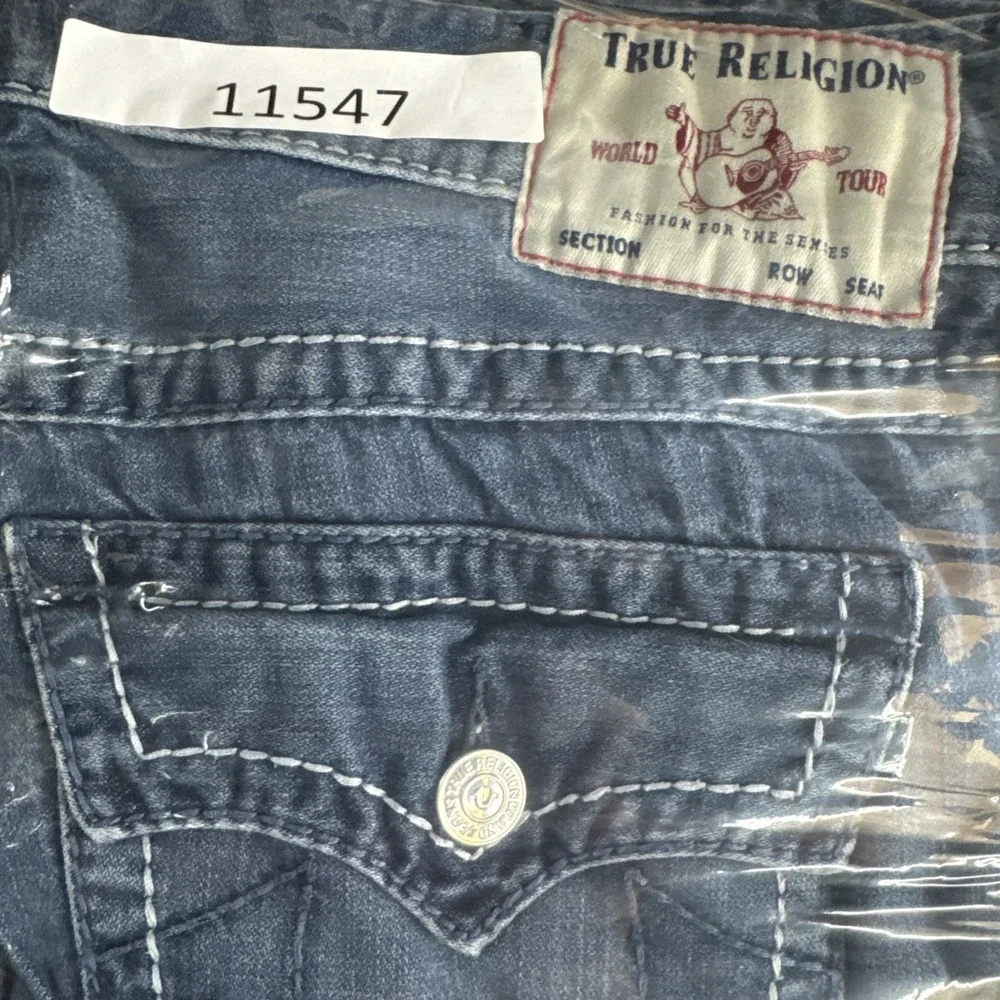 True Religion Men's  38x27 Ricky Relaxed Straight Super T Jeans -112790 Fade